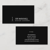 Carte De Visite guitariste noir et blanc (Devant / Derrière)