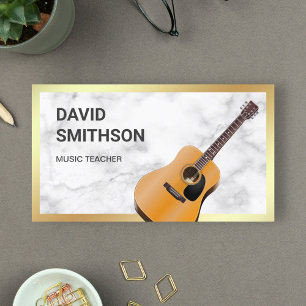 Carte De Visite Guitariste Professeur de Musique Guitare Élégante