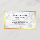 Carte De Visite Guitariste Professeur de Musique Guitare Élégante (Dos)