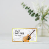 Carte De Visite Guitariste Professeur de Musique Guitare Élégante (Debout devant)