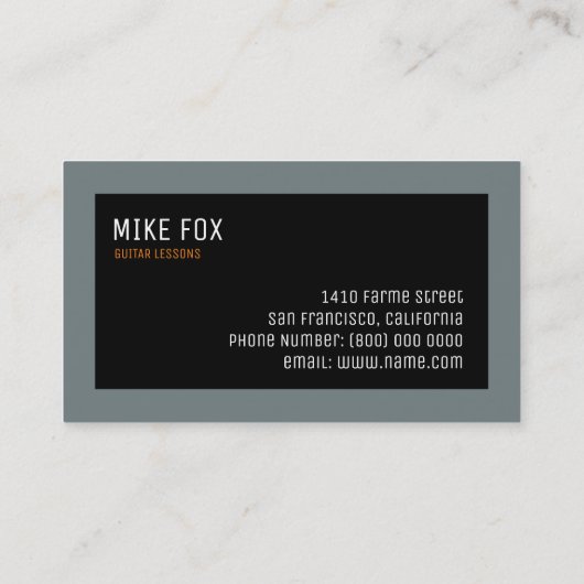 Carte De Visite Guitariste professionnel (Dos)