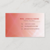 Carte De Visite Guitariste stylé Joueur guitare enseignant (Dos)