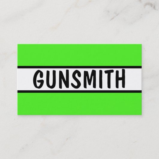 Carte De Visite Gunsmith Neon Green (Devant)