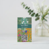 Carte De Visite Gustav Klimt - Jardin de fleurs - Code QR (Debout devant)