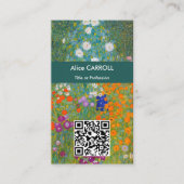 Carte De Visite Gustav Klimt - Jardin de fleurs - Code QR (Devant)