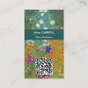 Carte De Visite Gustav Klimt - Jardin des fleurs - Code QR