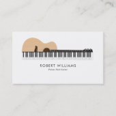 Carte De Visite Gutar Piano illustration Professeur de musique (Devant)