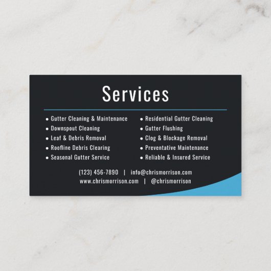 Carte De Visite Gutter Cleaning Service (Dos)