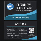 Carte De Visite Gutter Cleaning Service QR Code Professional 