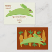 Carte De Visite Gwennie The Bun : Gwen Avec Carottes (Devant / Derrière)