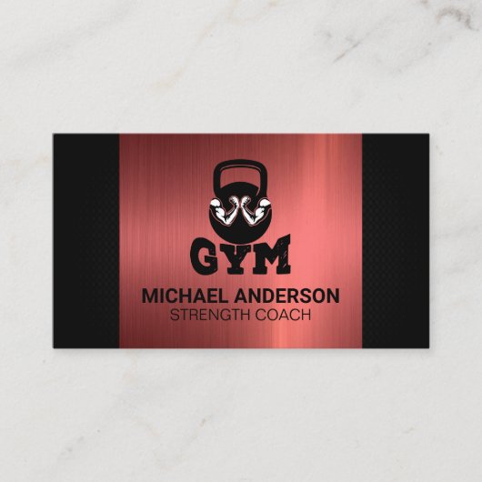 Carte De Visite Gym Flex | Logo Kettle Bell | Forme physique (Devant)