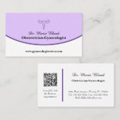 Carte De Visite Gynécologue classique obstétricien OBGYN QR Code (Devant / Derrière)