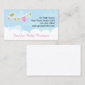 Carte De Visite Habillement de bébé sur la ligne, ciel bleu, (Devant / Derrière)