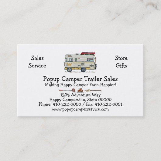 Carte De Visite Habillement du campeur rv de Winnebago (Devant)