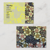 CARTE DE VISITE HAIKU / FLEURS DE PRINTEMPS BLANC NOIR (Devant / Derrière)