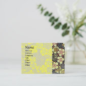 CARTE DE VISITE HAIKU / FLEURS DE PRINTEMPS BLANC NOIR (Debout devant)