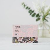 CARTE DE VISITE HAIKU / FLEURS DE PRINTEMPS ROSE ROSE BLANC NOIR (Debout devant)