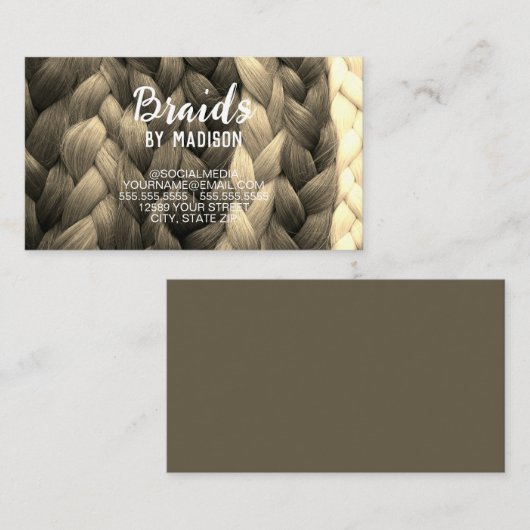 Carte De Visite Hair Braider (Devant / Derrière)