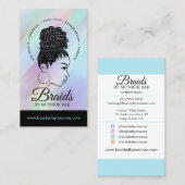 Carte De Visite Hair Braider Braid Stylist Beautician Salon (Devant / Derrière)