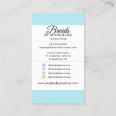 Carte De Visite Hair Braider Braid Stylist Beautician Salon (Dos)