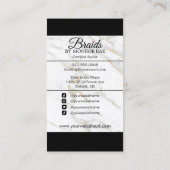 Carte De Visite Hair Braider Braiding Salon Braid Stylist  (Dos)