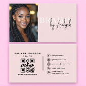 Carte De Visite Hair Braider Business Card with Photo and QR Code