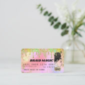Carte De Visite Hair Braider Rainbow Driving Parties scintillant C (Debout devant)