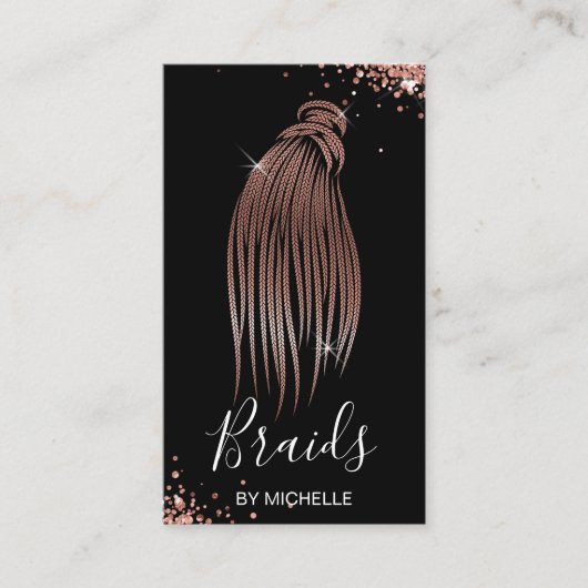 Carte De Visite Hair Braider, salon de cheveux pour Braids Busines (Devant)