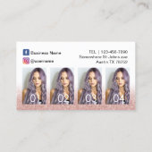 Carte De Visite Hair Salon Rose Parties scintillant or Photo Colla (Dos)