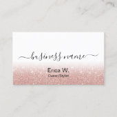 Carte De Visite Hair Salon Rose Parties scintillant or Photo Colla (Devant)