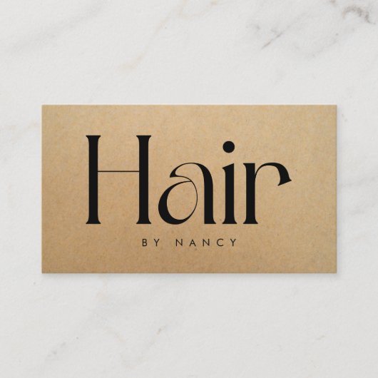 Carte De Visite Hair Salon Rustic Kraft  Business Card (Devant)