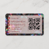 Carte De Visite Hair Stylist Black Opal QR Code (Dos)