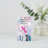 Carte De Visite Hair Stylist Comb Scissors Logo | Beauty (Debout devant)
