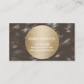 Carte De Visite Hair Stylist Gold Circle Brown Arrière - plan de c (Dos)