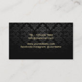 Carte De Visite Hair Stylist Gold Ciseau Moderne Leopard Salon (Dos)