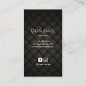 Carte De Visite Hair Stylist Moden Gold Ciseau & Papillons  (Dos)