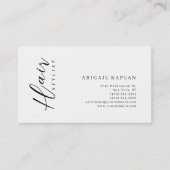 Carte De Visite Hair Stylist Modern Minimalist Elegant Plain (Devant)