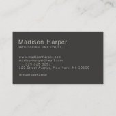 Carte De Visite Hair stylist modern monogram initials beige gray (Dos)