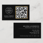 Carte De Visite Hair Stylist Professional QR Code Logo Moderne (Devant / Derrière)