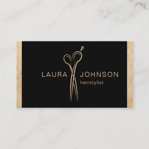 Carte De Visite Hair Styliste Gold Parties scintillant ciseaux Bea
