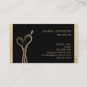 Carte De Visite Hair Styliste Gold Parties scintillant ciseaux Bea (Dos)