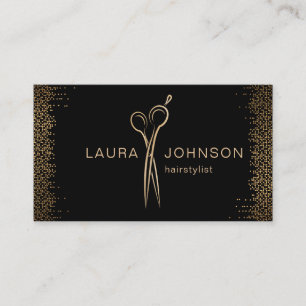 Carte De Visite Hair Styliste Gold Parties scintillant ciseaux Bea