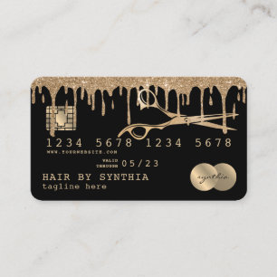 Carte De Visite Hair Styliste Gold Parties scintillant Drivers Bea