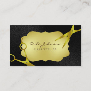 Carte De Visite Hair Styliste Gold Parties scintillant Salon Noir