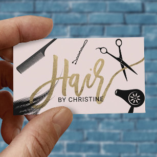 Carte De Visite Hair Styliste Gold Typographie Beauté Salon