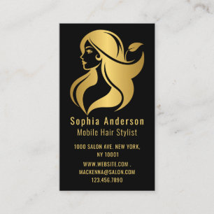 Carte De Visite Hair Styliste Rose Gold Calligraphie Beauté Salon