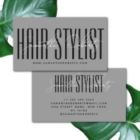 Hair styliste typographie moderne script gris
