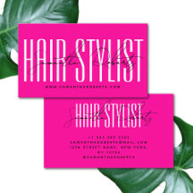 Hair styliste typographie moderne script néon rose