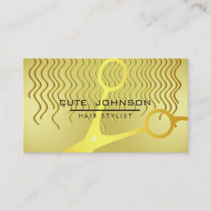 Carte De Visite Hair Stylliste Professional Fashion Gold Faux