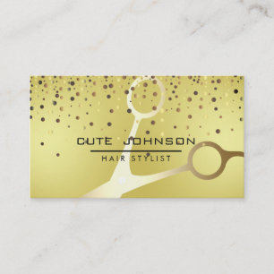 Carte De Visite Hair Stylliste Professional Fashion Gold Faux